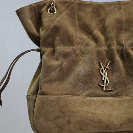 YSL NIKI TOTE BAG 34 IN CAMEL BROWN SUEDE GOLD HARDWARE