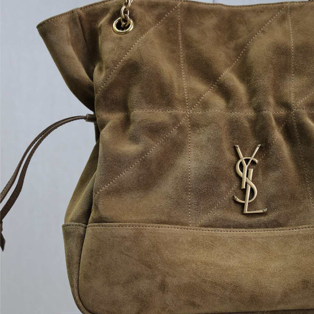 YSL NIKI TOTE BAG 34 IN CAMEL BROWN SUEDE GOLD HARDWARE