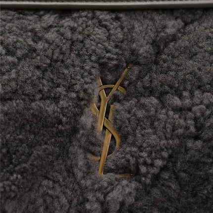 JAMIE BAG 25 IN DARK GRAY LAMB WOOL