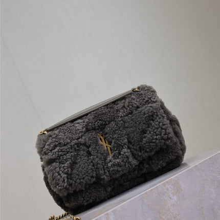 JAMIE BAG 20 IN DARK GRAY LAMB WOOL