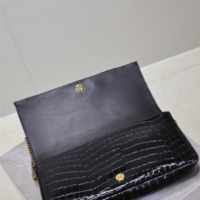 KATE 99 MEDIUM BAG 26 IN BLACK CROCODILE-EMBOSSED CALFSKIN COPPER HARDWARE