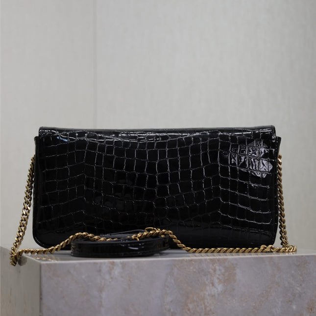 KATE 99 MEDIUM BAG 26 IN BLACK CROCODILE-EMBOSSED CALFSKIN COPPER HARDWARE