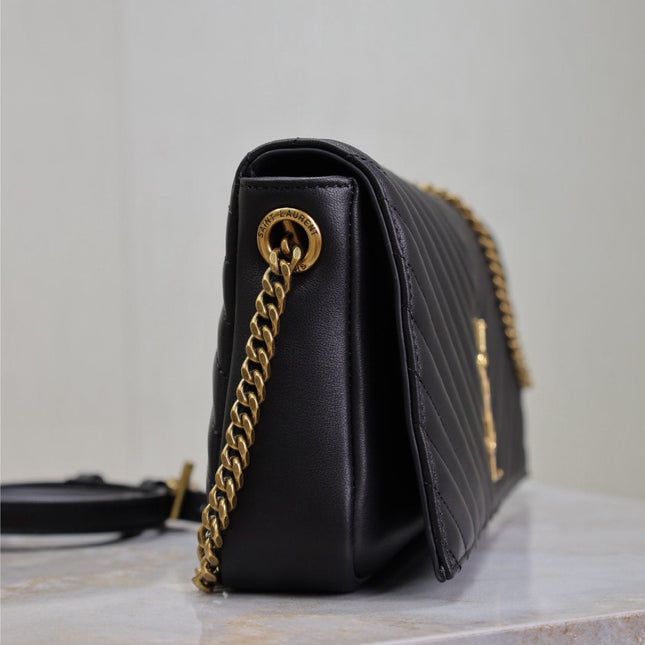 KATE 99 MEDIUM BAG 26 IN BLACK QUILTED NAPPA CALFSKIN COPPER HARDWARE