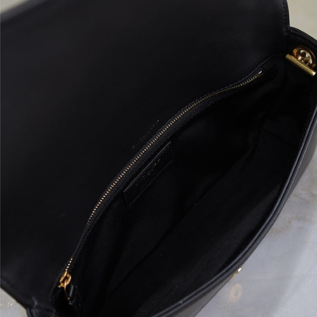 KATE 99 MEDIUM BAG 26 IN BLACK QUILTED NAPPA CALFSKIN COPPER HARDWARE