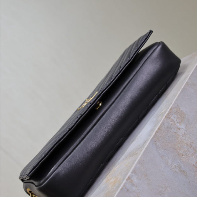 KATE 99 MEDIUM BAG 26 IN BLACK QUILTED NAPPA CALFSKIN COPPER HARDWARE