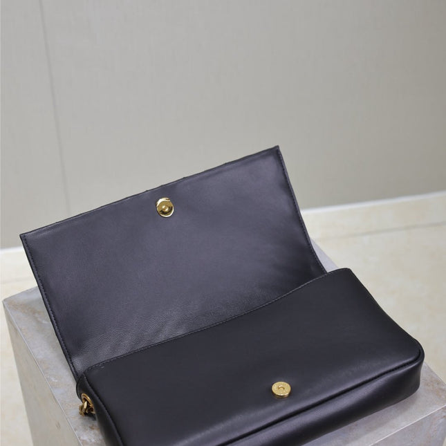 KATE 99 MEDIUM BAG 26 IN BLACK QUILTED NAPPA CALFSKIN COPPER HARDWARE