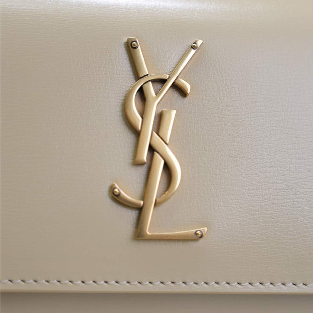 SUNSET SMALL BAG 19 IN BEIGE CALFSKIN GOLD HARDWARE