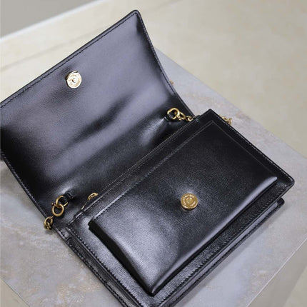 SUNSET SMALL BAG 19 IN BLACK CALFSKIN COPPER HARDWARE