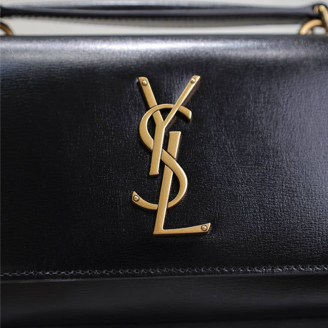 SUNSET SMALL BAG 19 IN BLACK CALFSKIN COPPER HARDWARE