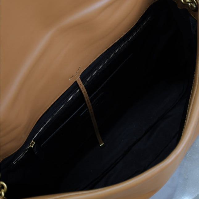 JAMIE 4.3 LARGE BAG 43 IN BRONZE BROWN SMOOTH LAMBSKIN GOLD HARDWARE