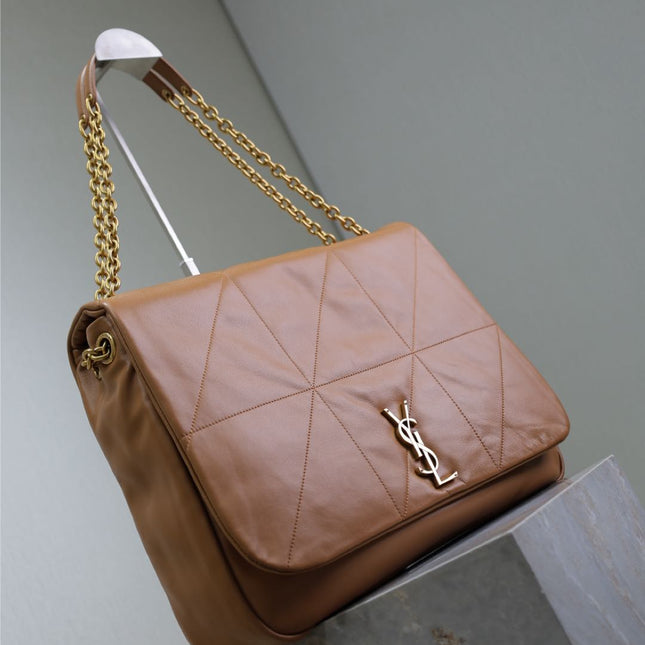 JAMIE 4.3 LARGE BAG 43 IN BRONZE BROWN SMOOTH LAMBSKIN GOLD HARDWARE