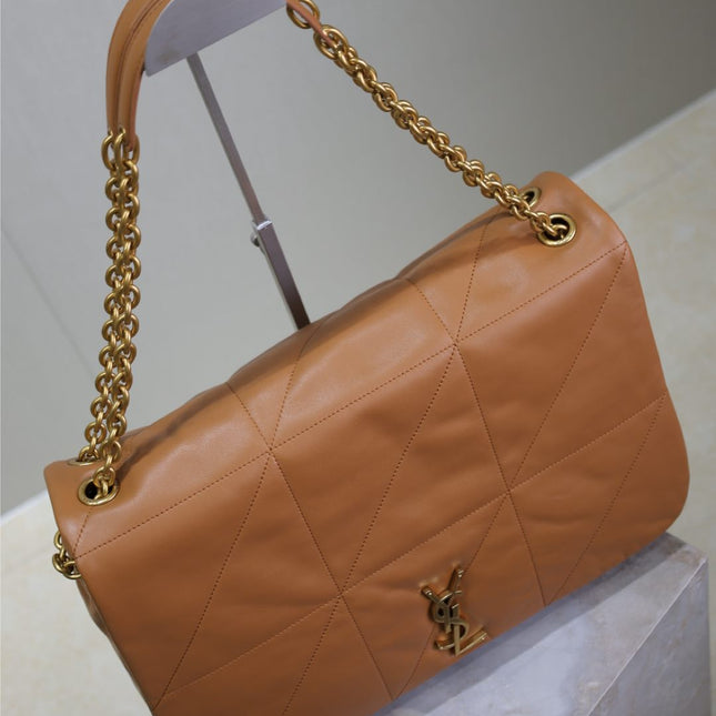 JAMIE 4.3 LARGE BAG 43 IN BRONZE BROWN SMOOTH LAMBSKIN GOLD HARDWARE