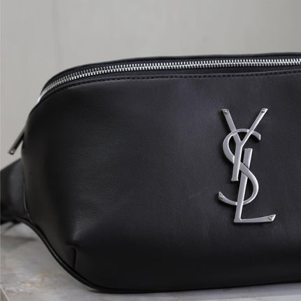 CLASSIC CROSSBODY BAG 25 IN BLACK LAMBSKIN SILVER LOGO