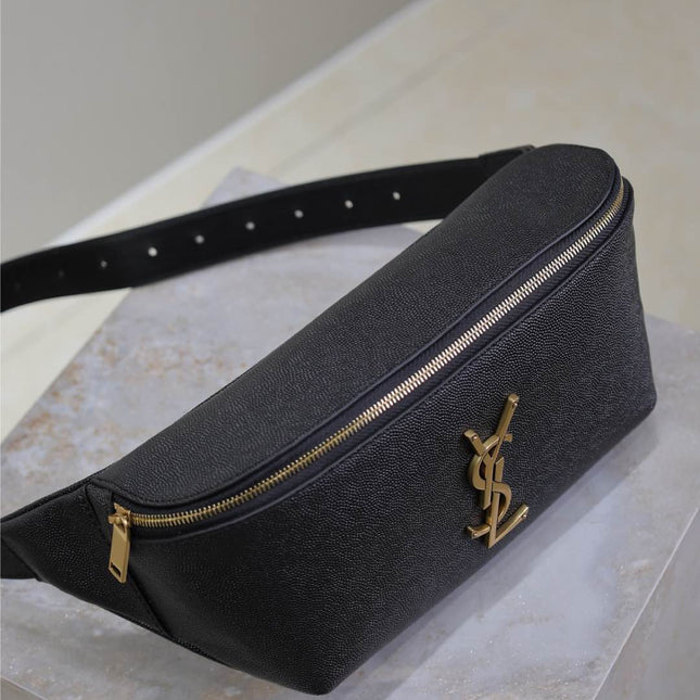 CLASSIC CROSSBODY BAG 25 IN BLACK CAVIAR LEATHER GOLD LOGO