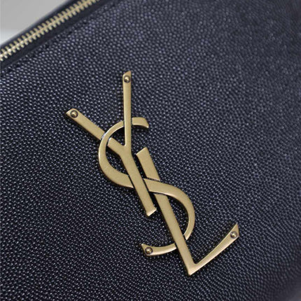 CLASSIC CROSSBODY BAG 25 IN BLACK CAVIAR LEATHER GOLD LOGO