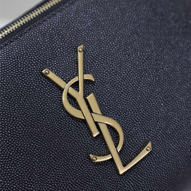 CLASSIC CROSSBODY BAG 25 IN BLACK CAVIAR LEATHER GOLD LOGO