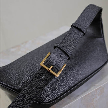 CLASSIC CROSSBODY BAG 25 IN BLACK CAVIAR LEATHER GOLD LOGO