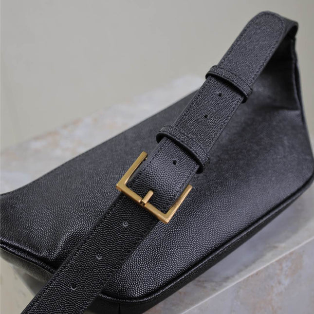 CLASSIC CROSSBODY BAG 25 IN BLACK CAVIAR LEATHER GOLD LOGO