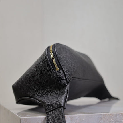 CLASSIC CROSSBODY BAG 25 IN BLACK CAVIAR LEATHER GOLD LOGO