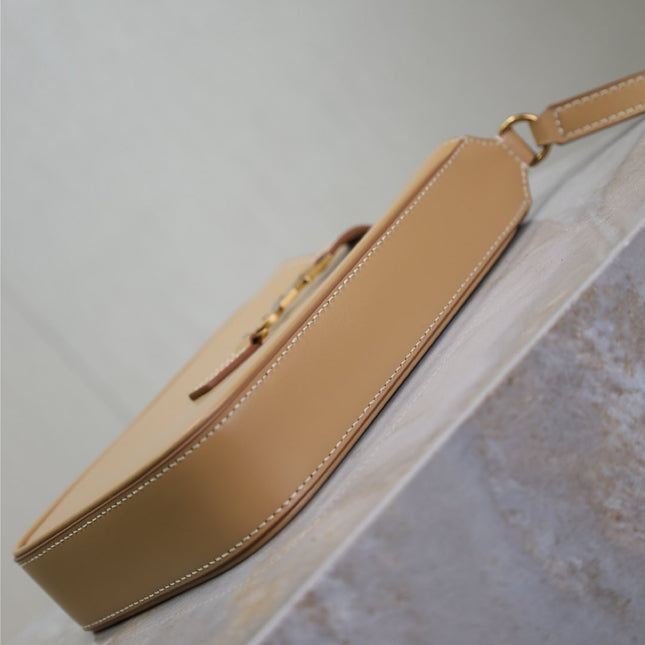LE 5 À 7 PHONE BAG 18 IN CIDER BROWN CALFSKIN
