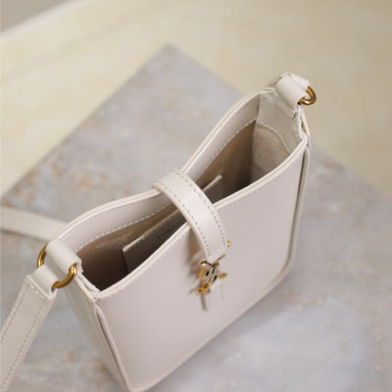 LE 5 À 7 PHONE BAG 18 IN WHITE CALFSKIN