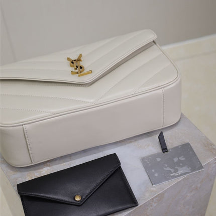 LOULOU MEDIUM 29 IN WHITE SHEEPSKIN GOLD HARDWARE