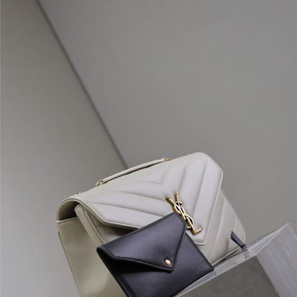 LOULOU MEDIUM 29 IN WHITE SHEEPSKIN GOLD HARDWARE