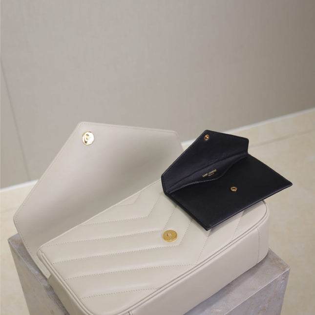 LOULOU MEDIUM 29 IN WHITE SHEEPSKIN GOLD HARDWARE