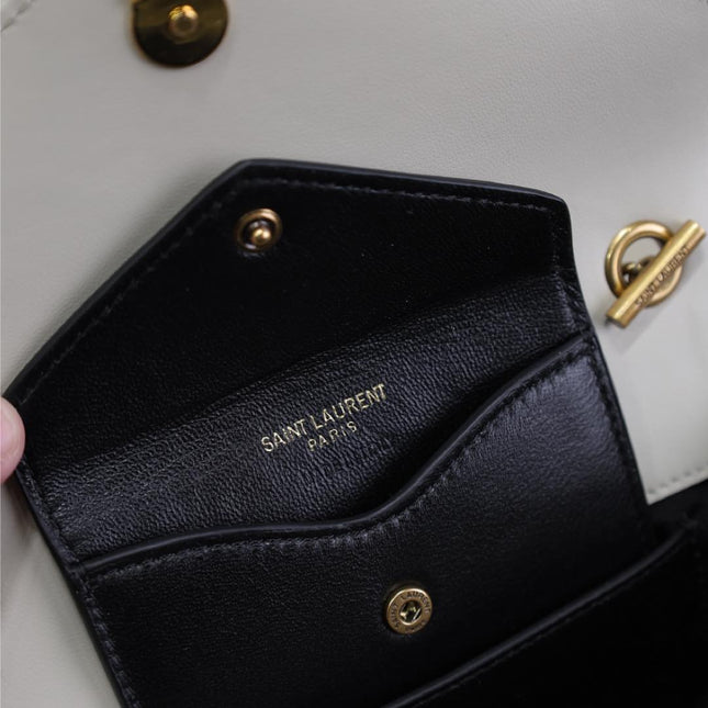 LOULOU MINI 20 IN WHITE SHEEPSKIN GOLD HARDWARE