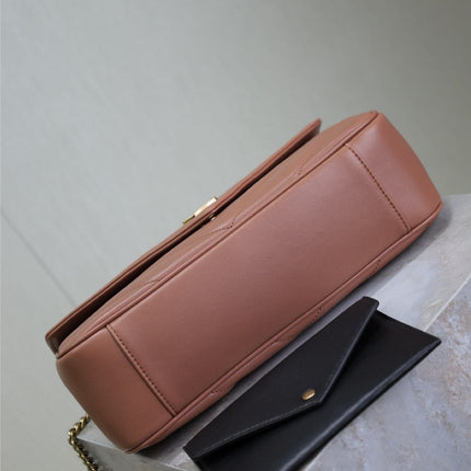 LOULOU MEDIUM 29 IN SALMON PINK SHEEPSKIN GOLD HARDWARE