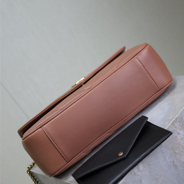 LOULOU MEDIUM 29 IN SALMON PINK SHEEPSKIN GOLD HARDWARE