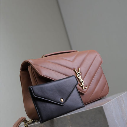LOULOU MEDIUM 29 IN SALMON PINK SHEEPSKIN GOLD HARDWARE