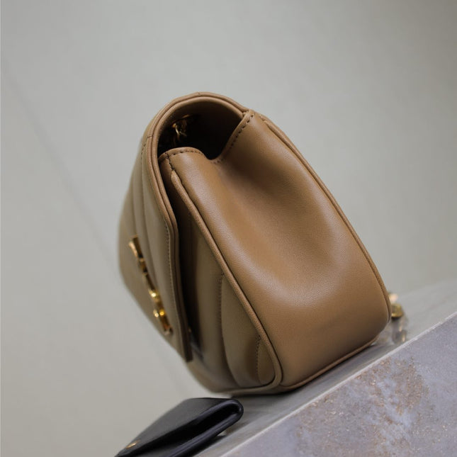 LOULOU SMALL 24 IN MILK TEA SHEEPSKIN GOLD HARDWARE
