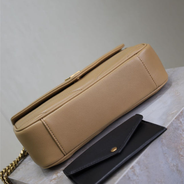 LOULOU SMALL 24 IN MILK TEA SHEEPSKIN GOLD HARDWARE