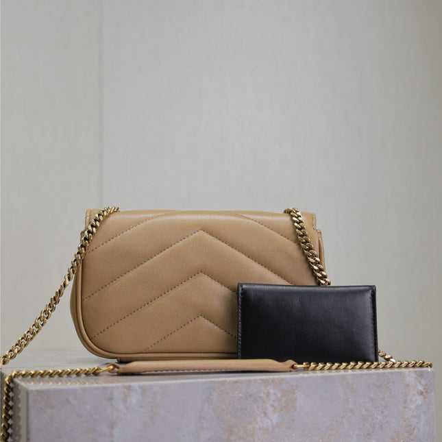 LOULOU MINI 20 IN MILK TEA SHEEPSKIN GOLD HARDWARE