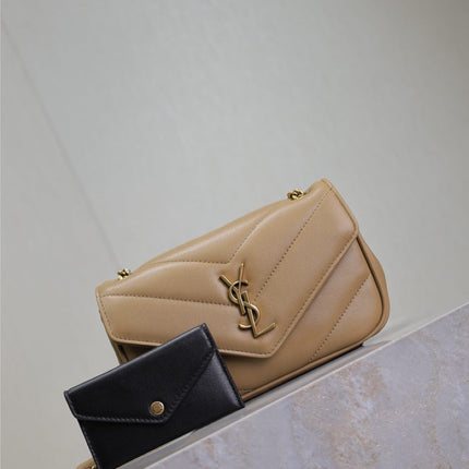 LOULOU MINI 20 IN MILK TEA SHEEPSKIN GOLD HARDWARE