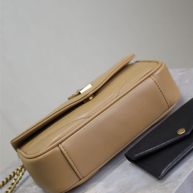 LOULOU MINI 20 IN MILK TEA SHEEPSKIN GOLD HARDWARE