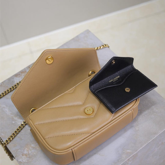 LOULOU MINI 20 IN MILK TEA SHEEPSKIN GOLD HARDWARE