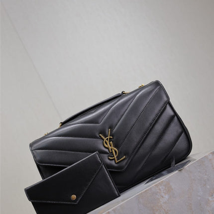 LOULOU MEDIUM 29 IN BLACK SHEEPSKIN GOLD HARDWARE