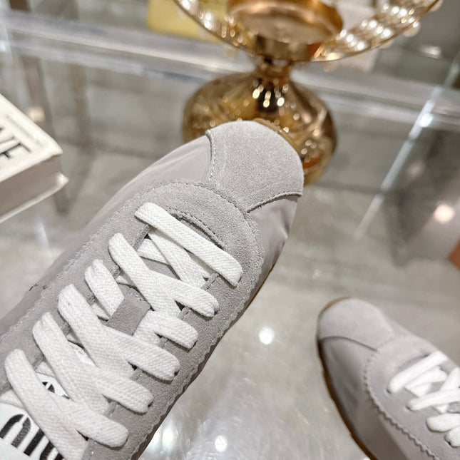 PLUME NAPPA SNEAKERS IN GREY SUEDE AND CANVAS
