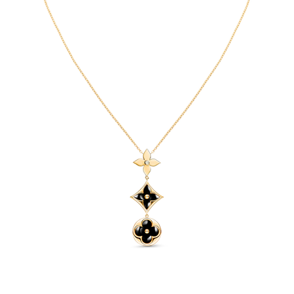 STAR AND SUN ONYX PINK GOLD NECKLACE