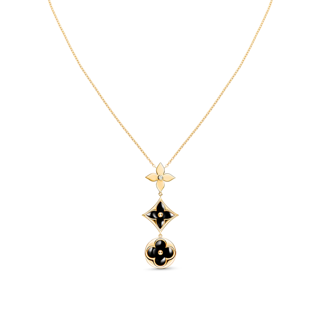 STAR AND SUN ONYX PINK GOLD NECKLACE