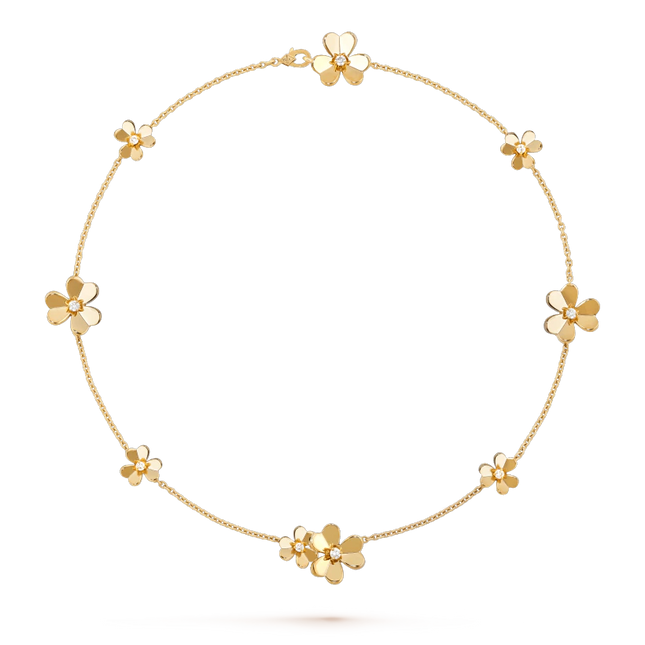 FRIVOLE GOLD 9 FLOWERS NECKLACE