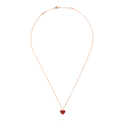 SWEET CLOVER CARNELIAN HEART NECKLACE