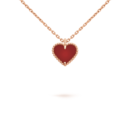 SWEET CLOVER CARNELIAN HEART NECKLACE